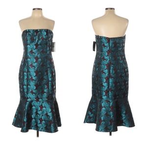 Aidan Mattox Strapless Jacquard Dress